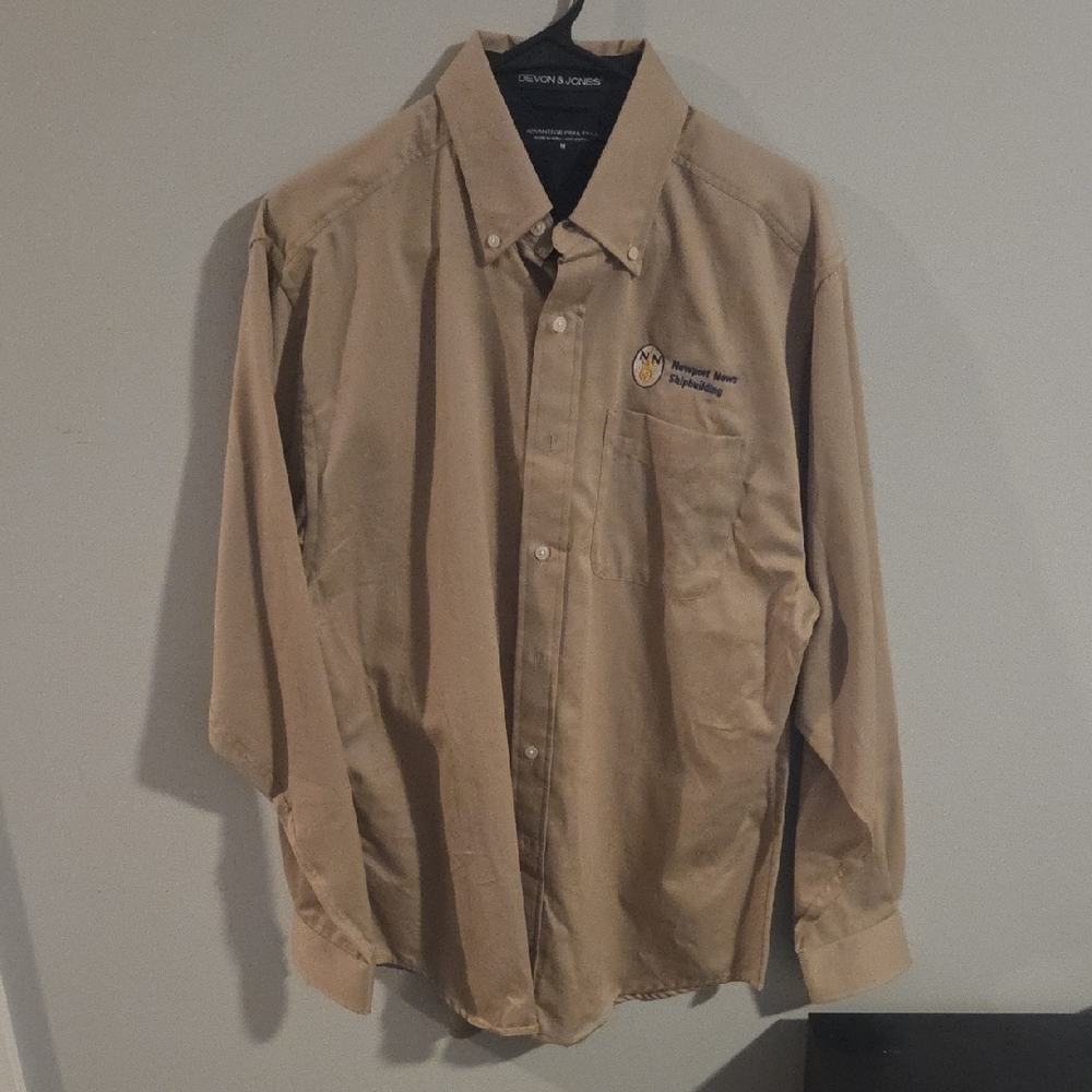 Men's Devon & Jones Tan Button-Down Shirt
